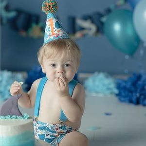 1st birthday cake smash outfit ocean fish theme